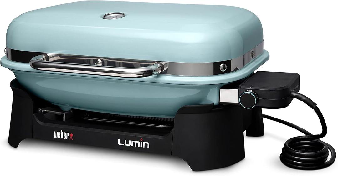 Weber® Lumin Portable Grill, Outdoor Electric Grill, BBQ Grill, Ice Blue
High‑Heat Outdoor Electric BBQ Reaching 600°F for Searing, Smoking, Steaming & Warming - Ideal for Small Spaces & Travel