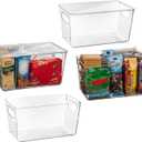 ClearSpace Plastic Pantry Organization and Storage Bins with Lids  Perfect Kitchen Organization or Kitchen Storage  Fridge Organizer, Refrigerator Organizer Bins, Cabinet Organizers (10"L x 6"W x 5"H)