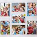 Picture Frame Collage 5x7 Photos Display - 7 Openings Photo Collage White Picture Frame Wall Decor Frames for Wedding Anniversary, Christmas Day,Wall Mountable Vertically or Horizontally