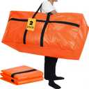 2 Pcs 66 Gallon Large Moving Storage Bags with Zipper, Orange