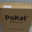 PoKat 20.75" Small Modern Ceramic Table Lamps Set of 2 for Bedroom, White Bedside Lamps for Night Stands, Farmhouse Desk Decor Gift Nightstand Table Lamps for Living Room End Table Beige