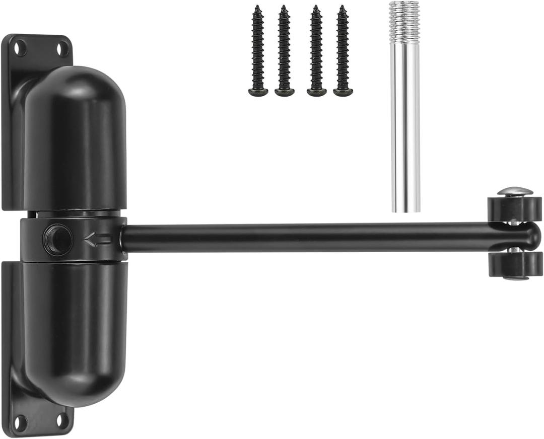 Marie Automatic Safety Spring Door Closer,Suitable for Light Door,Easy to Install to Convert Hinged Doors to Self-Closing Black