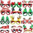 JoFAN 12 Pack Christmas Glasses Glitter Glasses Frames Costume Accessories for Christmas Decorations Party Favors Stocking Stuffers Party Supplies