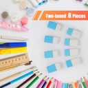 3 x AmoreAngel Crafts 8 Pcs Eraser, Blue and White Dual Color Pencil Erasers, for Writing Correction, Sketch Pencil Eraser, Office Supplies, Back to School Supplies