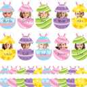 6 x BeYumi Easter Bunny Egg Cutouts - 50Pcs Easter DIY Cute Bunny Ear Egg Photo Craft for Kids Christian Eggs Name Tag Paper Cutouts Set School Classroom Party Activities Chalkboard Bulletin Board Decor