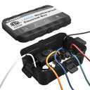 Flemoon Large Outdoor Electrical Box (12.5 x 8.5 x 5 Inch), IP54 Waterproof Extension Cord Cover Weatherproof, Protect Outlet, Plug, Socket, Timer, Power Strip, Holiday Light Decoration, Black