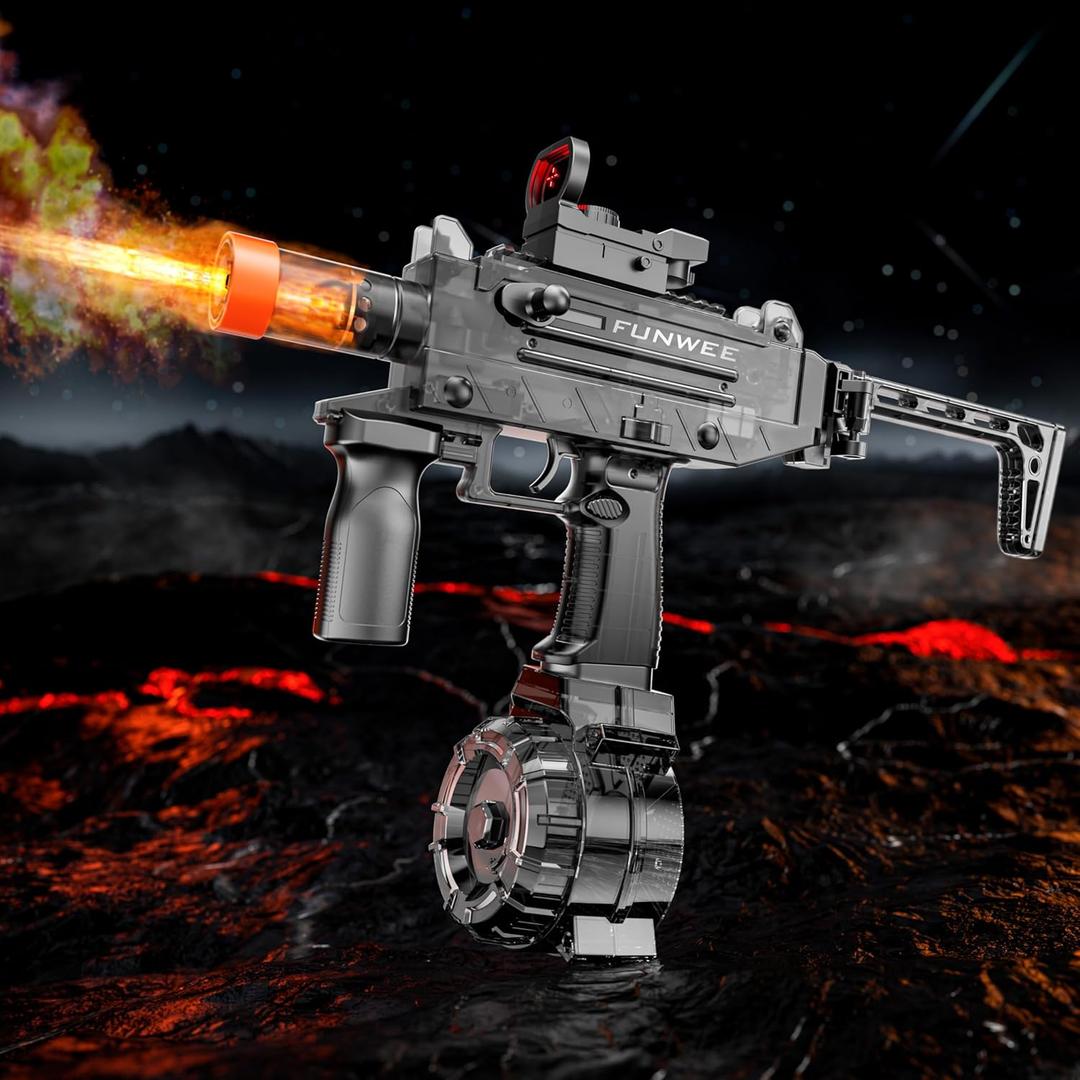 Funwee 2025 New Electric Water Gun with Type-C Charging Port, Foggy Effect Water Guns for Adults & Kids Ages 8-12, Powerful Automatic Squirt Gun Shooting 100+ Times, Long Range Water Blaster(Black)