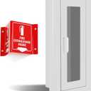 Fire Extinguisher Recessed Wall Cabinet, Galvanization Steel Fire Extinguisher Box with Magnetic Door, Suitable for 10 Lb Fire Extinguishers, Equipped Acrylic High-Position Sign (White)