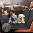 Back Seat Extender for Dogs - Large Space & Durable Hard Bottom, Waterproof Dog Car Seat Cover for Back Seat with Mesh Window for Car, SUV & Truck