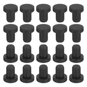 30-Pack Black Rubber Stopper Plugs, 4.4mm Round Waterproof Button Plug Holes for 4-4.3mm/0.16-0.17" Hole, T-Shaped Soft Flexible Rubber Stopper Set for Bottle Tubes/DIY