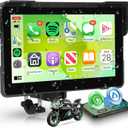 Motorcycle CarPlay Screen 7 Inch Portable Wireless Carplay Android Auto for Motorbike IP68 Waterproof Touchscreen, Supports Airplay & Android Cast, GPS Navigation, Bluetooth, EQ, Voice Control