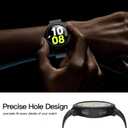 2 x Misxi 2-Pack Hard PC Case with Screen Protector for Samsung Galaxy Watch 5 Galaxy Watch 4 44mm, Ultra-Thin Scratch Resistant Cover with Tempered Glass, 1 Black + 1 Transparent