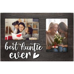 Aunt Gifts, Mothers Day Aunt Gift from Niece, Birthday Gift for Auntie from Nephew 3D Photo Frame Hold 4x6 Inches Two Photos - Great Picture Frames Present