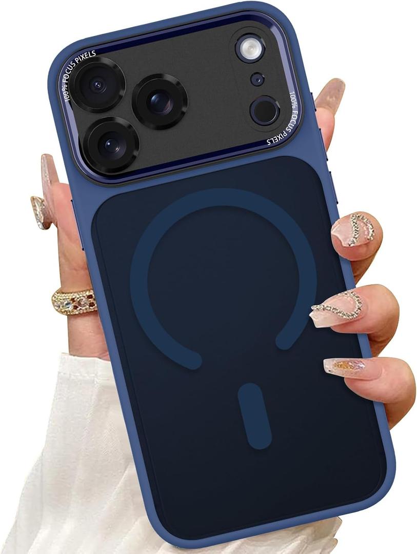 ZIYE Magnetic Hard Phone Case Made for iPhone 17 Pro Max 6.9 Inch, Blue | Compatible with MagSafe, Soft TPU and Hard PC, Presice Cutouts, Raised Bezel, Anti-Scratch, Drop Protection, for Women Men