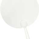 50Pc 5cm Cute Mini Transparent Blank Fan DIY Art Fan Wedding Birthday Party Favor Girlfriend Boyfriend Ideas Gift (Circle)