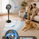 Vaofly Cordless Rechargeable Pedestal Fan, 12000mAh Battery, Remote Control | Up to 30H Runtime, 120°+120° Oscillation, 8 Speeds, Adjustable Height Standing Fan for Bedroom, Patio, Camping