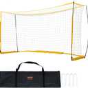 VEVOR Portable Soccer Goal, 12 x 6 ft Large Practice Soccer Net, Steel Fiberglass Structure Training Goal Set with Carry Bag, All-Weather Outdoor Use, for Backyards, Parks, School Fields