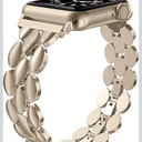 Moolia Elegant Metal Strap Compatible with Apple Watch Band 38mm 40mm 41mm 42mm Metal Fashion Women Replacement Strap Bracelet for iWatch Series 11/10/9/8/7/6/5/4/3/2/1 Champagne