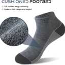 6 Pairs Low Cut Running Socks, Cushioned Athletic Socks with Arch Support, Reinforced Head & Heel for Durability (Gray, M)