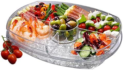 Prodyne SB-5 Flip-Lid Appetizers On Ice, 15", Clear