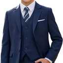 Boys Suits 5 Piece Slim Fit Suit for Kids Formal Ring Bearer Suits Gentleman Wedding Party Outfit (Blue) 14
