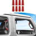 RT-TCZ for Wrangler JL A B Pillar Grab Handles Cover Trim Red for Jeep Wrangler JL JLU Gladiator JT 4 Door 2018-2023 Red Interior Accessories