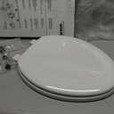 KOHLER Stonewood Quiet-Close, Elongated Toilet Seat Soft Close, Durable Wood, Easy Installation, Universal Fit, Home Essentials, White Finish, K-20466-0