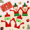 U-Goforst Funny Christmas Socks Magnetic Hand Holding Socks Novelty Crazy Socks White Elephant Gifts for Women Men Couples (One Size, Santa Elf-red_green)