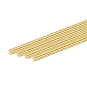 4 x uxcell 4 Pcs 9/32"(7mm) Dia Brass Solid Round Rod, 4"(102mm) Length H62 Brass Lathe Bar Stock Round Brass Rod for DIY Crafts Industry Construction