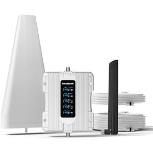 Amazboost Cell Phone Booster with LCD Display, Cell Phone Signal Booster for Home Up to 5,000 sq ft, 5G Compatible for All U.S. Carriers - Verizon AT&T T-Mobile, FCC Approved