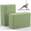 PROIRON Yoga Blocks, 2 Pack Supportive High Density Premium Eva Foam, Soft Non-Slip Surface with Curved Edges Stretch Blocks For Yoga, Pilates, Stretching