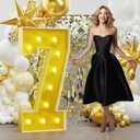 imprsv 4FT Gold Marquee Numbers,DIY Marquee Light Up Numbers for 7th 70th Birthday Decorations,Gold Party Decorations,Anniversary Party Decor,Mosaic Number 7,Pre-Cut Foam Board Kit