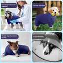 Dog Surgery Recovery Suit After Spay, Blue Dogs Surgical Recovery Suit, Highly-Stretchy Dog Onesie, Pet After Surgery Wear Substitute E-Collar & Cone