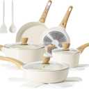 SENSARTE Ceramic Cookware Sets, Pots and Pans Set Non stick, Granite Induction Cookware, Non toxic Healthy Non Stick Kitchen Cooking Set, with Frying Pans Set, PFAS PTFE PFOA PFOS Free,14 Pcs