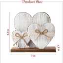 Rustic White Distressed Wood Heart Table Decorations Sign, Farmhouse Valentines Galentines Day Decor, Plain Heart Vintage Lace Bows Tiered Tray Centerpieces Decor for Home Office Mantel Gifts