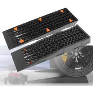 OULEME Low Profile Car Service Ramp with Anti-Slip Blocks, Oil Changes& Maintenance, 2-1/2" Lifting Height, 3 Ton Truck Vehicle 2 Pack