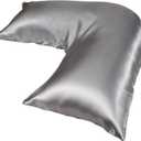 Pillowcase Cover Compatible with L-Shaped Contour Swan Body Pillow, Comfortable and Soft Satin Pillow, Similar to Silk Pillow Cover, Gray