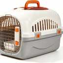 Cat Carrier Airline Approved, Portable Pet Travel Crate with Anti-Stress Design for Cats & Small Dogs, Car Safe Kennel with Top Window (Grey)