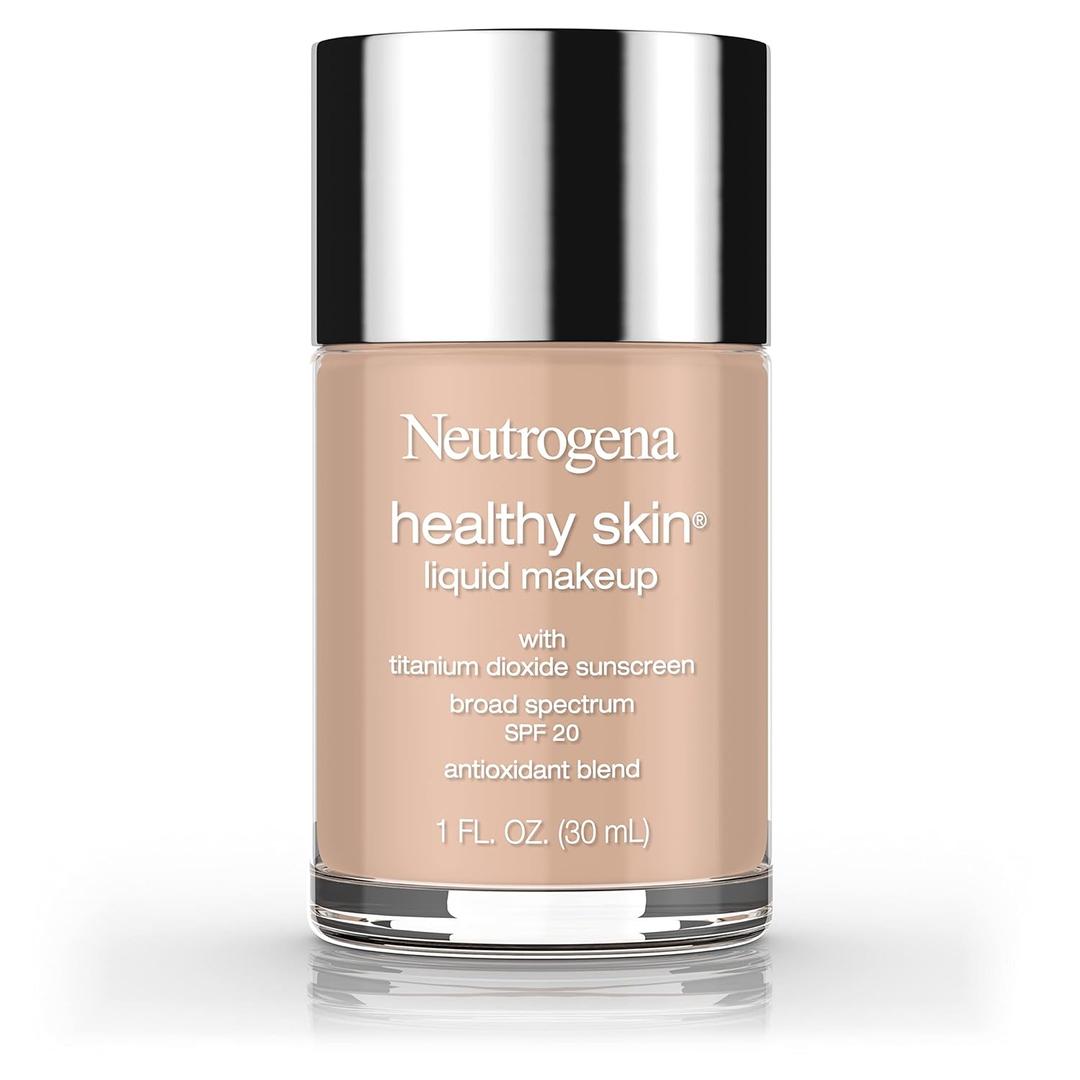 Neutrogena Healthy Skin Liquid Makeup Foundation with Broad Spectrum SPF 20 Sunscreen, Medium Coverage Foundation with Nourishing Pro-Vitamin B5, Warm Beige 90, 1 fl. oz