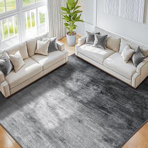 Washable Rug 5x7 Area Rugs for Living Room - Stain Resistant Non-Slip Backing Boho Rug for Bedroom,Durable & Ultra-Thin Vintage Large Area Rug(5x7,Gray) (Grey)