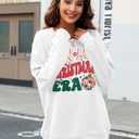 BANGELY Christmas Sweatshirts Women Oversized In My Christmas Era Sweatshirt Christmas Vacation Shirt Xmas Pullover Tops (White, XL)