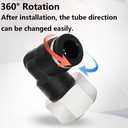 5PCS Pneumatic Female Elbow 3/8" Tube OD x 1/4" NPT Thread Push to Connect Fittings, 90 Degree NPT Female Nickel Plated Brass Quick Connector for Air Compressor Air Bag