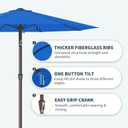 PatioKingdom 11FT Patio Umbrella,Outdoor Umbrella with Push Button Tilt and Crank,Market Table Umbrella with 8 Sturdy Fiberglass Ribs UV Protection