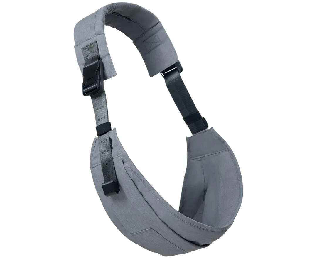 Toddler Carrier - Premium Cotton, Large Seat & Back Support, with Large Pocket, One Size Fits Most, Ideal for 6-48 Months (16-44 lbs), Gray, Regular Fits Up to 4XL