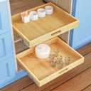 Pull Out Cabinet Organizer, 1PC 27 W x 21 D Soft Close Slide Out Wood Drawer Storage Shelves for Kitchen, Base Cabinet Organization for Pantry, Finished, Heavy-Duty, Bottom Assembly (27W x 21D)