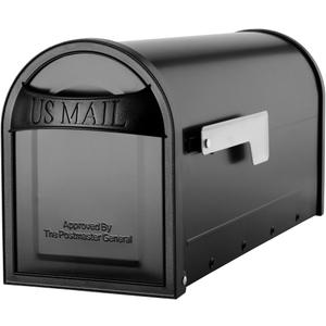 Architectural Mailboxes 8760B-10 Carlisle Postmount Mailbox, Medium, Black