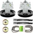 Deck Rebuild Kit for White Outdoor Troy Bilt Huskee 42'' LT542H Pony 13AD771G731, for MTD Gold 13AJ795G004,2 Blade 742-0616 2 Spindle 918-04456A 918-04461 96'' Belt 754-04060, 2 Idler 753-08171