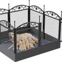 BingoPaw Dog Playpen Indoor: 8 Panels 32 Tall Metal Pet Pen Puppy Whelping Box with Waterproof Bottom - Outdoor Doggy Run Fence with Door for Small Medium Large Dogs