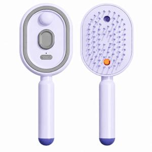 2026 New Electric Steam Hair Brush,Rechargeable 3-in-1 Nano Mist Hair Brush with Water Spray,Air Cushion Detangling Massage Comb for Long and Short Hair,Smooths Frizz,Home Travel Styling Tool(Purple)