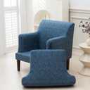 Stretch Chair Covers with Arms 2 Piece Banquet Armchair Slipcover | with Cushion Cover Printed Accent Chair Cover Furniture Protector for Living Room